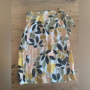 Rachel Zoe Multicolor Leaf Print Midi Skirt
